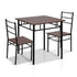 3 Piece Dining Table 2 Chairs Set Modern Seating Living Room Walnut & Black